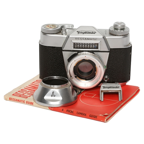 162 - Voigtlander Bessamatic Camera Body. Includes:
Accessory shoe, lens hood and Focal Camera Guide.