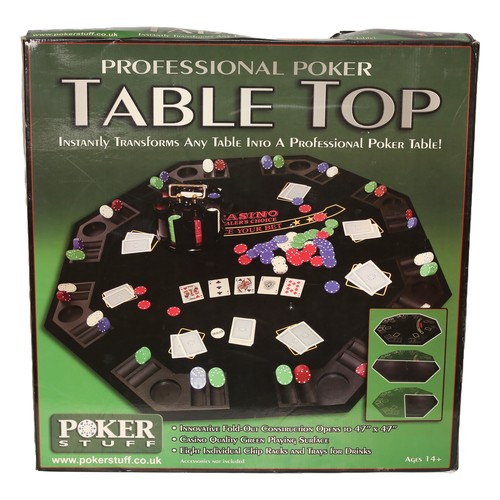 9 - Poker Lot including a Professional Poker Table Top, Card Shuffler and Chips Galore!