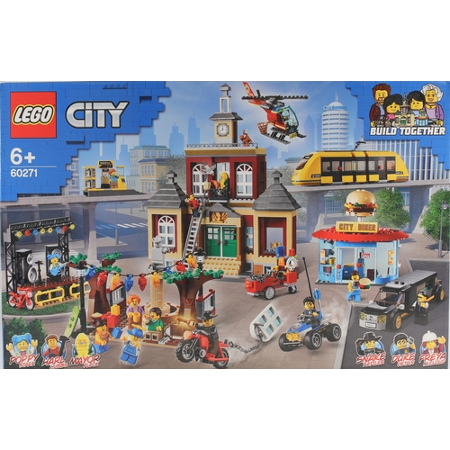 73 - Brand New Lego City Main Square Set. 60271. Item may show signs of shelf wear, but is still sealed.