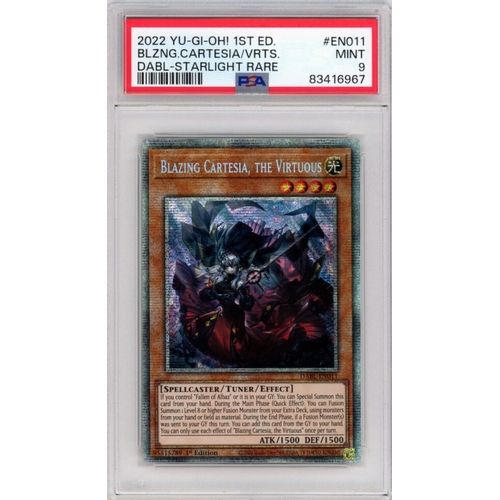 104 - A Graded and Slabbed YU-GI-OH! Trading Card. Blazing Cartesia The Virtuous from the Darkwing Blast s... 