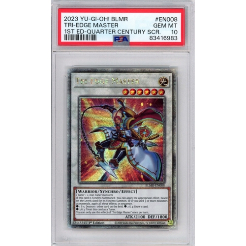 105 - A Graded and Slabbed YU-GI-OH! Trading Card. Tri-Edge Master from the Battles of Legend: Monstrous R... 