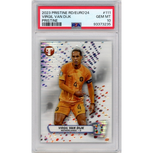 106 - A Slabbed & Graded Football Trading Card. TOPPS Pristine 'Road To UEFA Euro 2024' Virgil Van Dijk. P... 