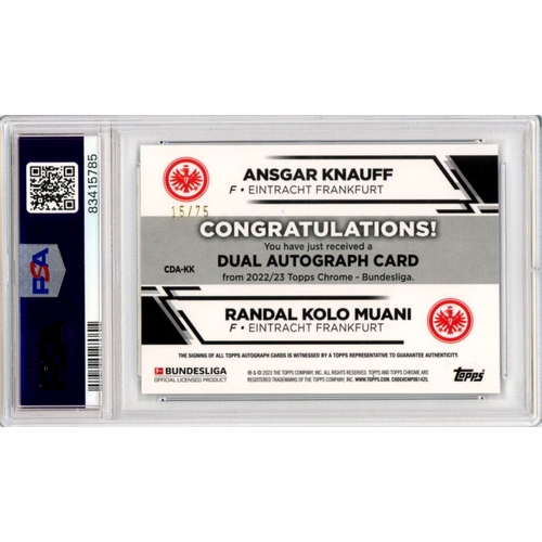 107 - A Slabbed & Graded Autographed Football Trading Card. 2022-23 TOPPS Chrome Bundesliga - Ansgar Knauf... 