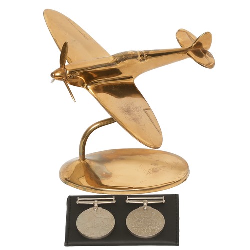 3 - Solid Brass Spitfire with Two Medals:
The Defence Medal
1939-45 War Medal