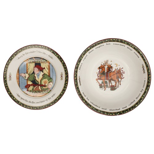 15 - Port Meirion 'The Christmas Story' Plate and Large Serving Bowl.
Plate - approx 28cm in diameter
Ser... 