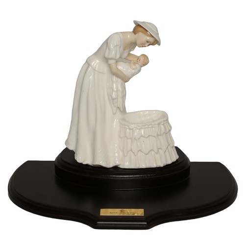 28 - Royal Doulton Mother and Baby Figurine with Royal Doulton Stand.