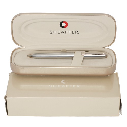 63 - Boxed Sheaffer Ballpoint Pen in silver tone.