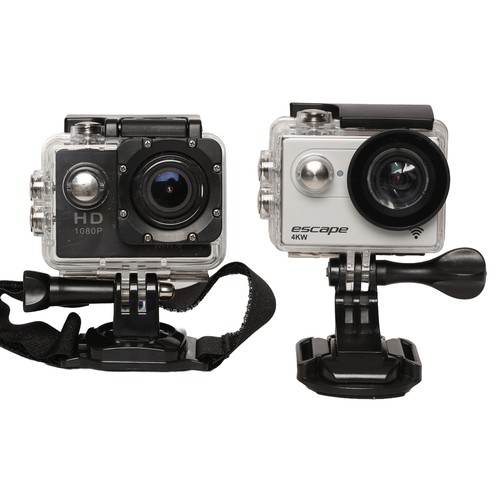 38 - Kitvision Escape 4KW Camera and HD 1080P Camera. In case with some accessories. Untested.