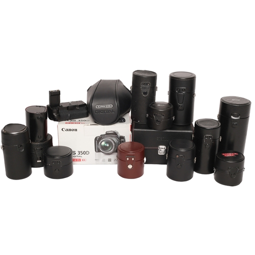 152 - Collection of Lens Cases with a Canon 350D ERC and Grip.