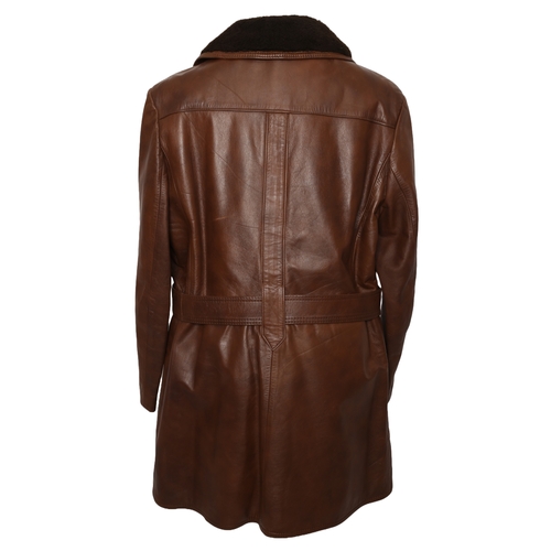 182 - Vintage Borg Gents Leather Coat. Size 40. Perfect for that vintage look!