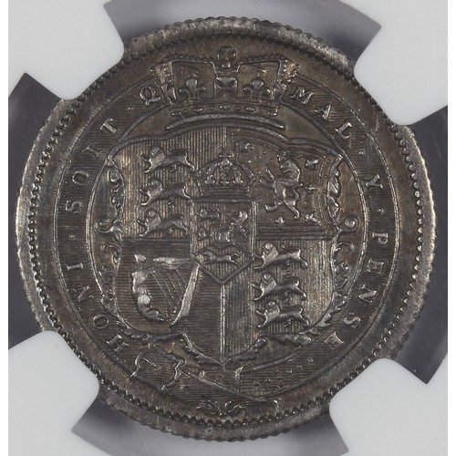 49 - George, 1817 Shilling. Slabbed by NGC as AU55.