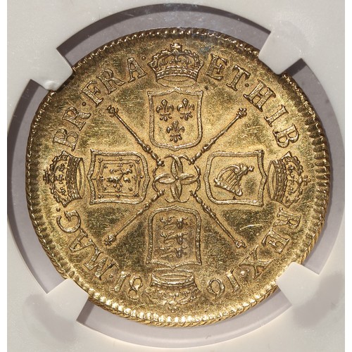 37 - Charles II, 1681. Two Guineas. 2nd Laureate head, right reverse crowned shields cruciform sceptre in... 