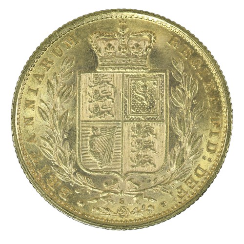 89 - Victoria, Sovereign. 1884 S. Sydney Shield. S below shield and wreath. VF (S3855)