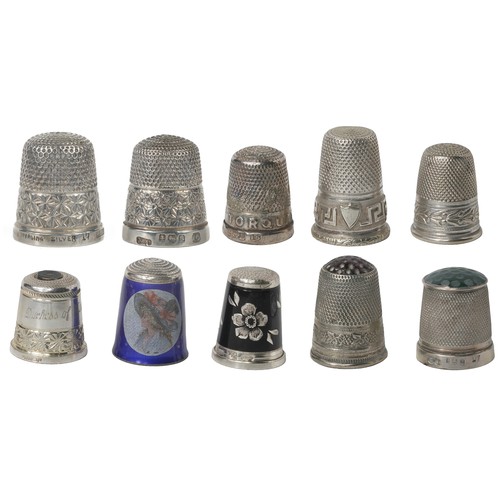 69 - Collection of Silver and White Metal Thimbles including:
1. Henry Griffiths & Sons Sterling Silver T... 