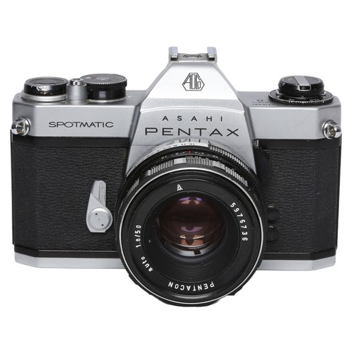 11 - Pentax Spotmatic SPII with Pentacon 50mm, Prinz 200m and Vivitar 75-205mm Lenses, a Telemore 2 x Con... 