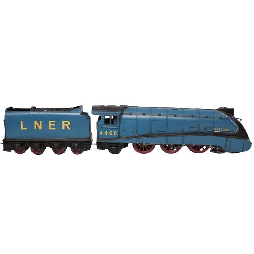 57 - Metal Model of a Mallard Train. Approximately 62cm long with carriage attached.