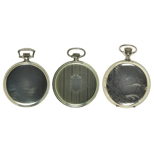 152 - 3 x Pocket Watches. Includes:
Gold-plated Elgin 15 jewel movement watch
Stratford - Langendorf gold-... 