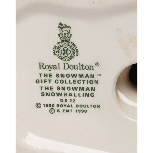 74 - Royal Doulton 'The Snowman Snowballing' Figurine. DS22. In original box. No visible signs of damage.