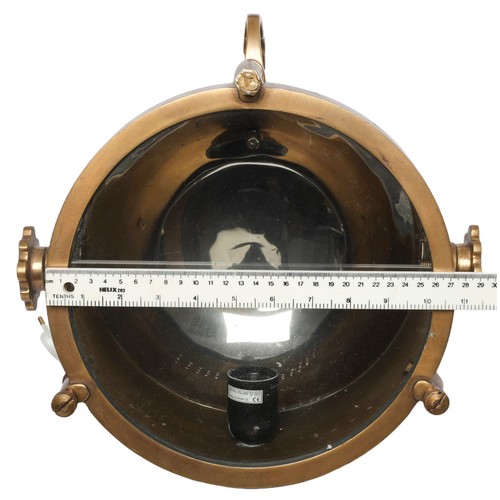 94 - Brass Searchlight with Adjustable Mount. Approx 28cm in diameter.