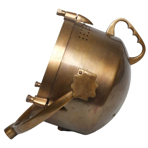 94 - Brass Searchlight with Adjustable Mount. Approx 28cm in diameter.