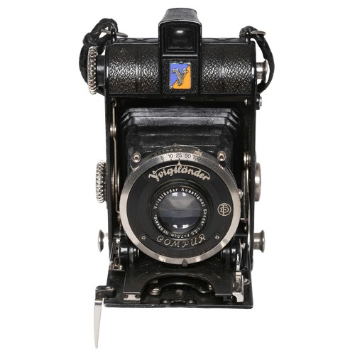 23 - Voigtlander VIRTUS Folding Camera with Case with Skopar 7.5cm f3.5 Lens. Appears to be in working or... 