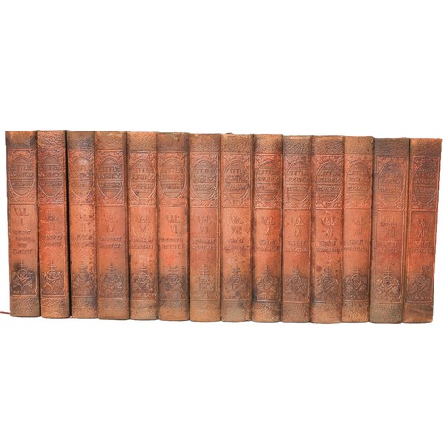 26 - Set of 14 Little Journeys Leather Bound Books by Elbert Hubbard. Memorial Edition, 1916. A collectio... 