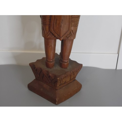 55 - Vinatge Hand carved Wooden statue known as a Theoppanom, a scared guardian angel figure from Thai my... 