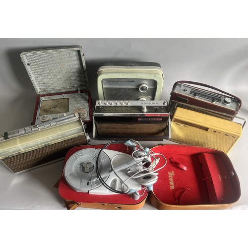 242 - Mixed Lot of Vintage Transistor radios and a Crown Portable Record Player (1960's). All untested. Se... 