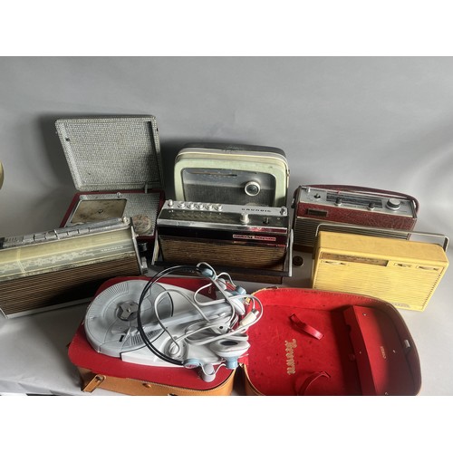242 - Mixed Lot of Vintage Transistor radios and a Crown Portable Record Player (1960's). All untested. Se... 