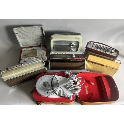 242 - Mixed Lot of Vintage Transistor radios and a Crown Portable Record Player (1960's). All untested. Se... 