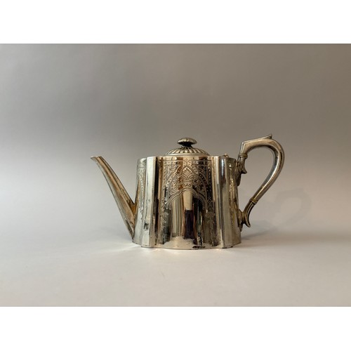 5 - Two Electroplated Teapots, one by James Dixon & Sons Sheffield, and a Sterling Silver Spoon. An elec... 