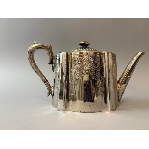 5 - Two Electroplated Teapots, one by James Dixon & Sons Sheffield, and a Sterling Silver Spoon. An elec... 