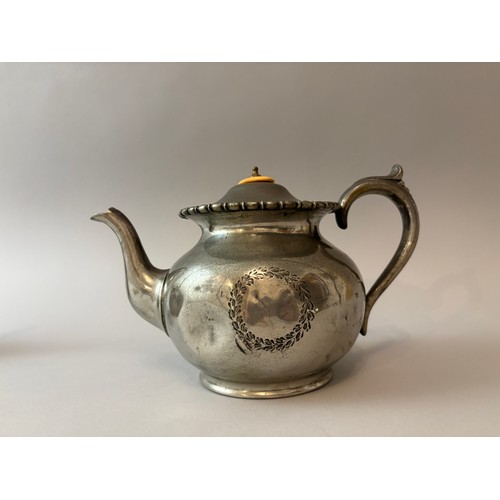 5 - Two Electroplated Teapots, one by James Dixon & Sons Sheffield, and a Sterling Silver Spoon. An elec... 