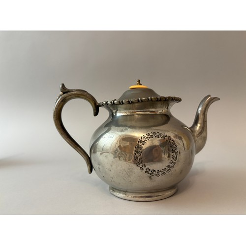 5 - Two Electroplated Teapots, one by James Dixon & Sons Sheffield, and a Sterling Silver Spoon. An elec... 