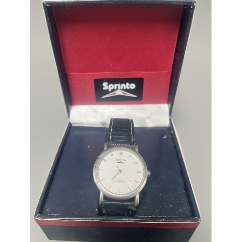 5 - Sprinto Wristwatch Silver-Tone Case Black Textured Strap.
A Sprinto wristwatch featuring a silver-to... 