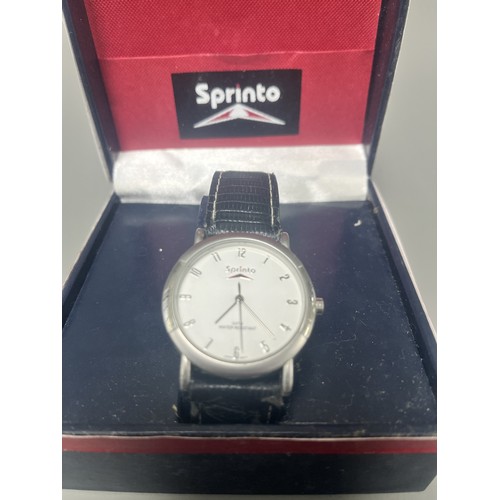 5 - Sprinto Wristwatch Silver-Tone Case Black Textured Strap.
A Sprinto wristwatch featuring a silver-to... 