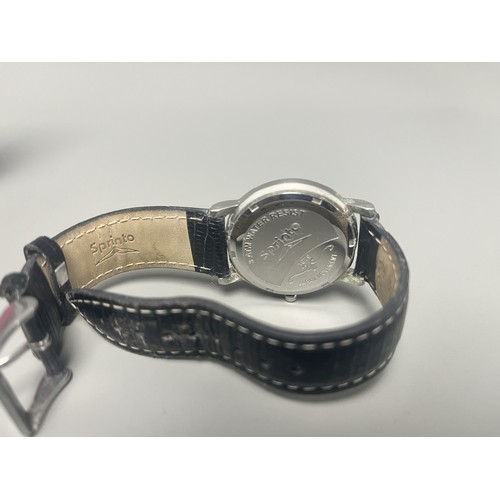5 - Sprinto Wristwatch Silver-Tone Case Black Textured Strap.
A Sprinto wristwatch featuring a silver-to... 