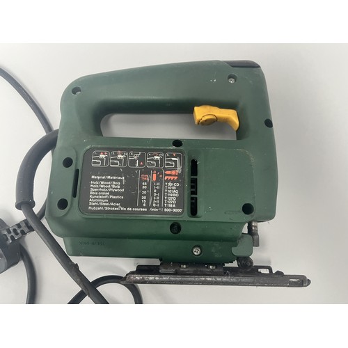 18 - Bosch PST 65 PAE Electronic SDS Jigsaw 400 W.
A single dark green and yellow Bosch PST 65 PAE electr... 