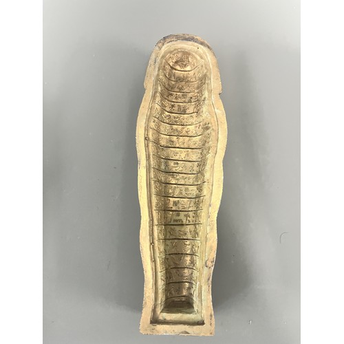 29 - A Pair of Egyptian Revival Painted Resin Anthropoid Sarcophagus Boxes. A pair of modern decorative l... 
