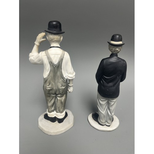31 - A Pair of Mid-20th Century Ceramic Laurel and Charlie Chaplin Figurines. A pair of molded ceramic fi... 