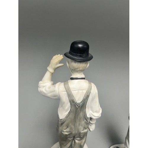 31 - A Pair of Mid-20th Century Ceramic Laurel and Charlie Chaplin Figurines. A pair of molded ceramic fi... 