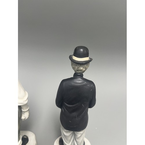 31 - A Pair of Mid-20th Century Ceramic Laurel and Charlie Chaplin Figurines. A pair of molded ceramic fi... 