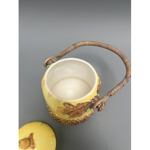 38 - A Burleigh Ware Earthenware Acorn Biscuit Barrel. A single glazed earthenware biscuit barrel  manufa... 