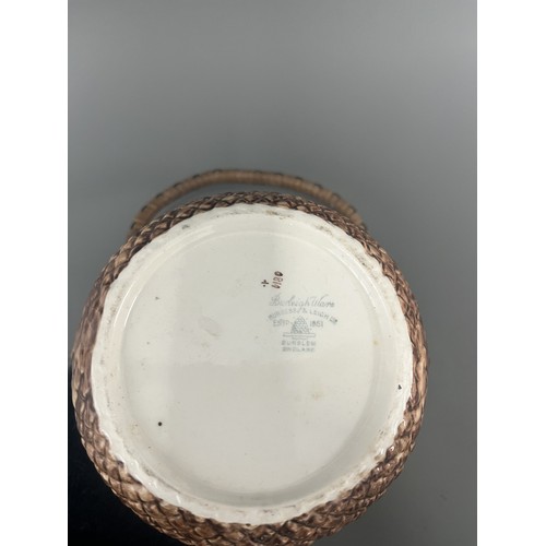 38 - A Burleigh Ware Earthenware Acorn Biscuit Barrel. A single glazed earthenware biscuit barrel  manufa... 