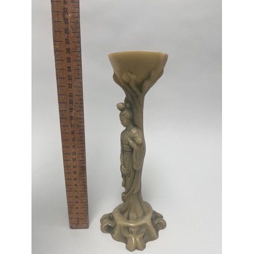 3 - A single decorative figural candle holder or incense burner, produced in the mid-20th century. It is... 