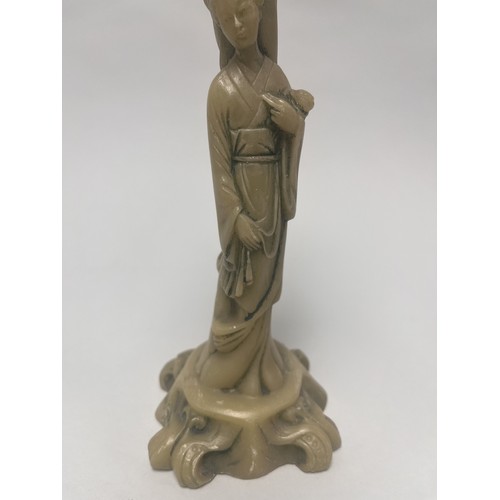 3 - A single decorative figural candle holder or incense burner, produced in the mid-20th century. It is... 