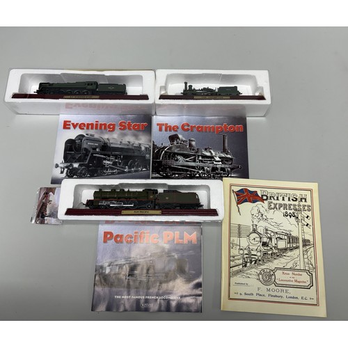 112 - This collection comprises three static display model locomotives manufactured by Atlas Editions, tog... 