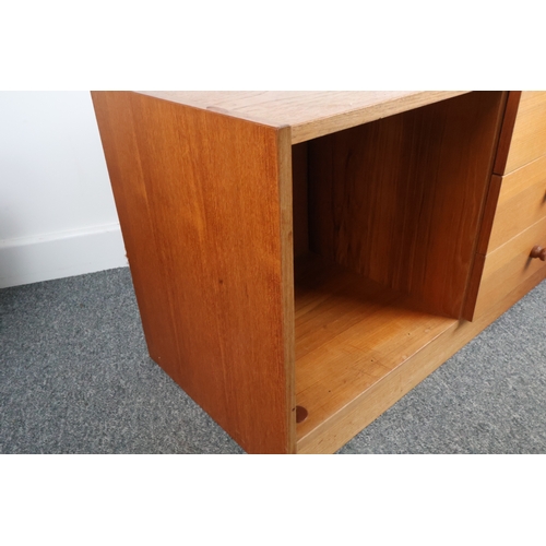 12 - Mid-Century Modern Teak Veneer Small Cabinet or Side Table - Domino Mobler