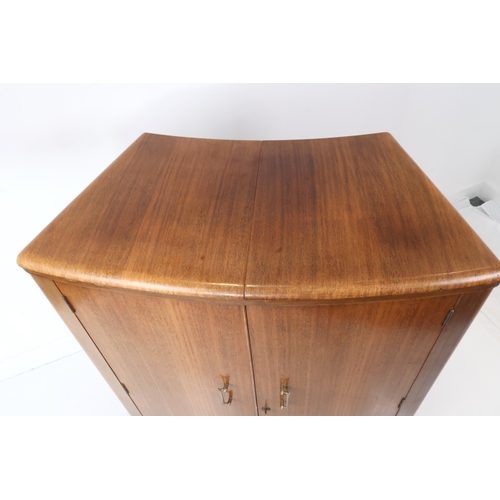 22 - Mid-Century Cocktail Cabinet by Turnridge of London - with key and accessories