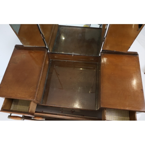 24 - Art Deco Waterfall Style Dressing Table with Tri-Fold Mirror